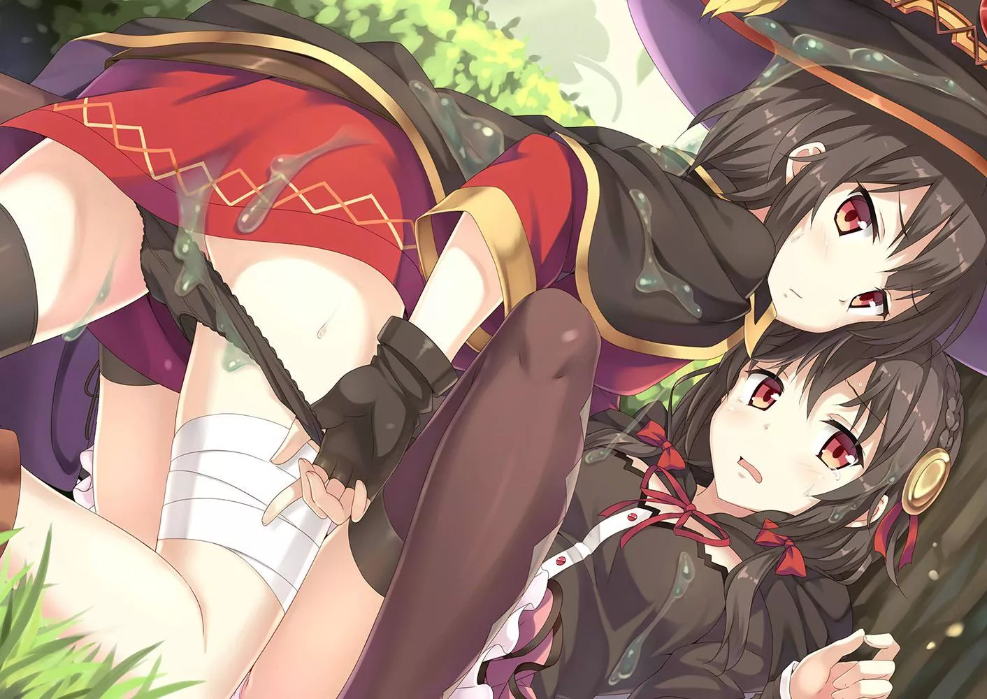 Yunyun and Megumin covered in slime posted by haliax491
