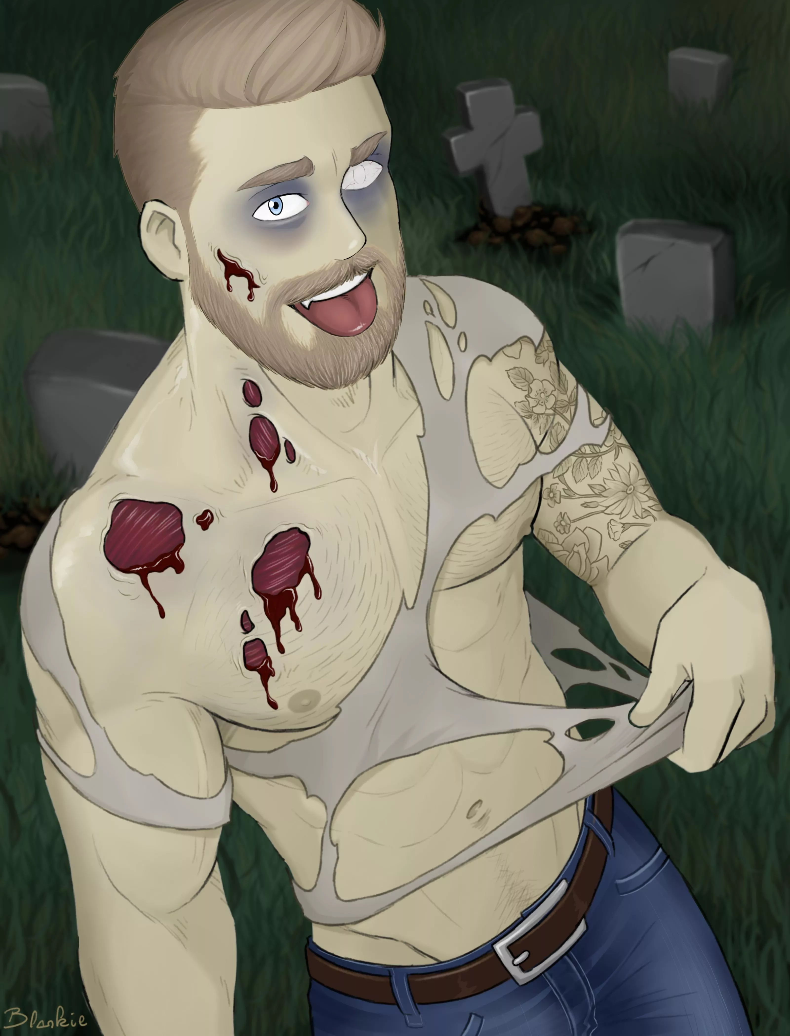 Zombinfluencer (collab with @_dougoud) posted by blank_page_drawings