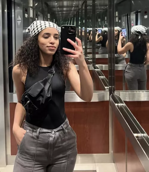 Curly haired beauty and her bootyful reflection by hidingmystiffy