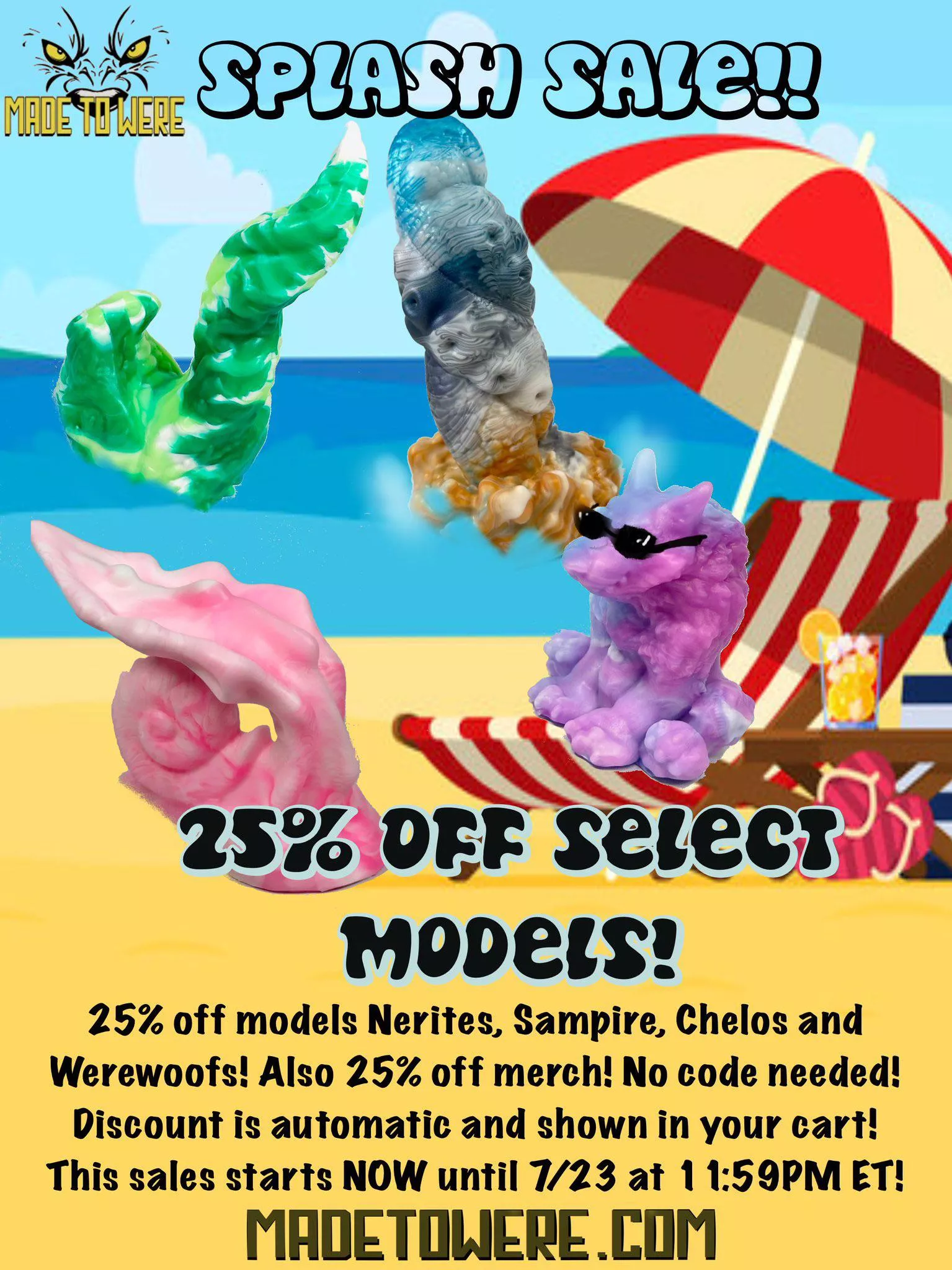 We’re having ‘Splash Sale’ of 25% off on select models until Sunday night! Check them out at madetowere.com posted by MadeToWere