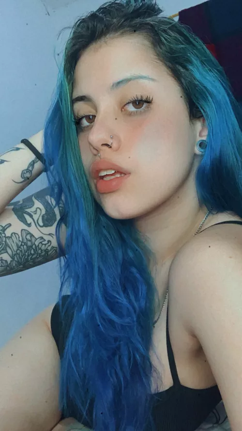 Blue hair and a goth matches perfectly together, don't they? by Jenna_Jameson69