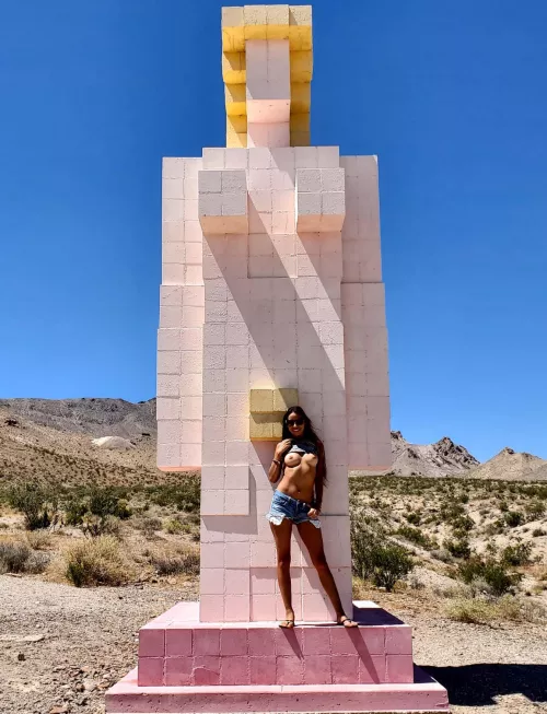 Flashed my boobs out at this ghost town by YummyHoneyyy