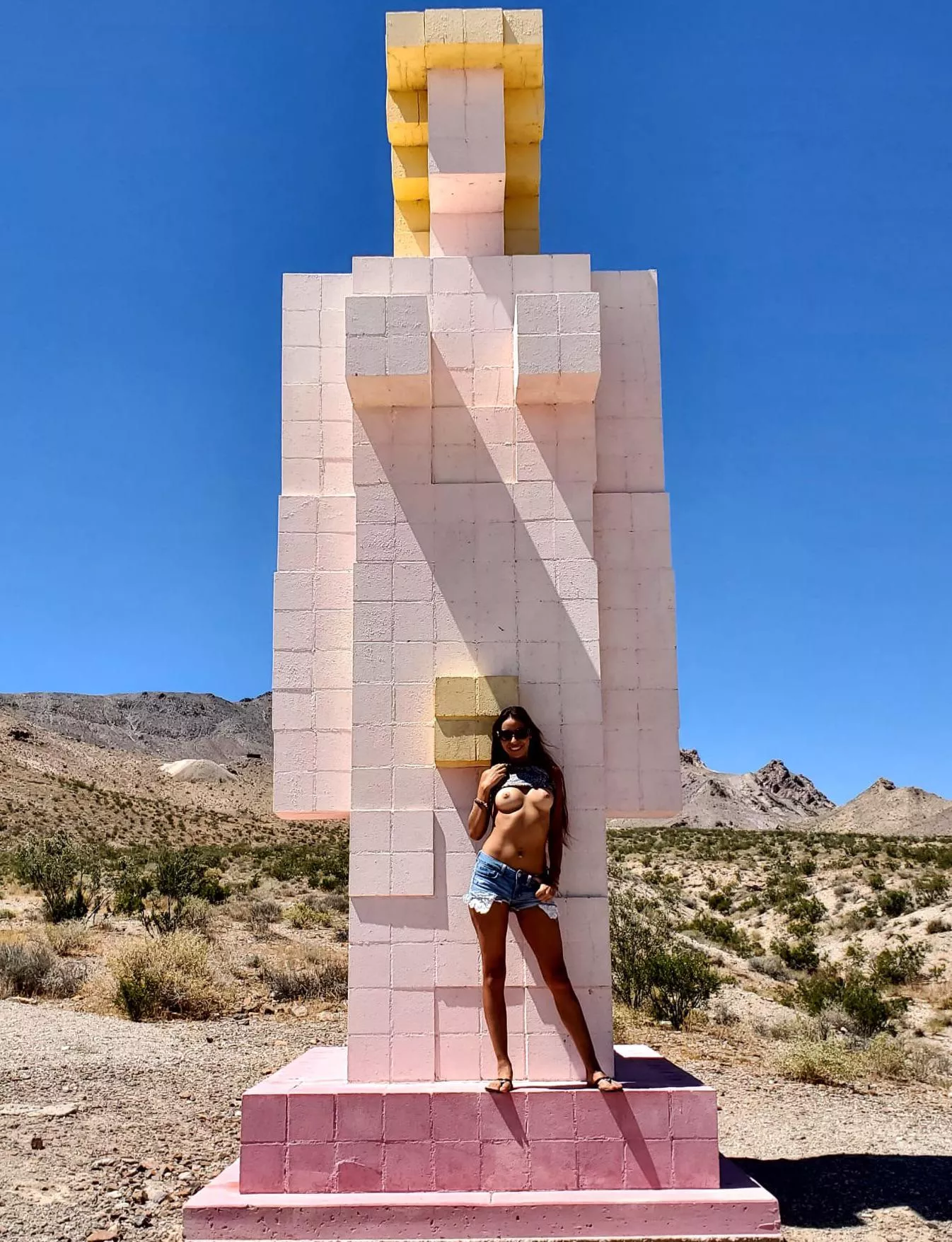 Flashed my boobs out at this ghost town posted by YummyHoneyyy