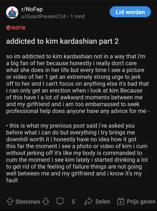 I get that he finds kim attractive but this guy has a real problem by why030not