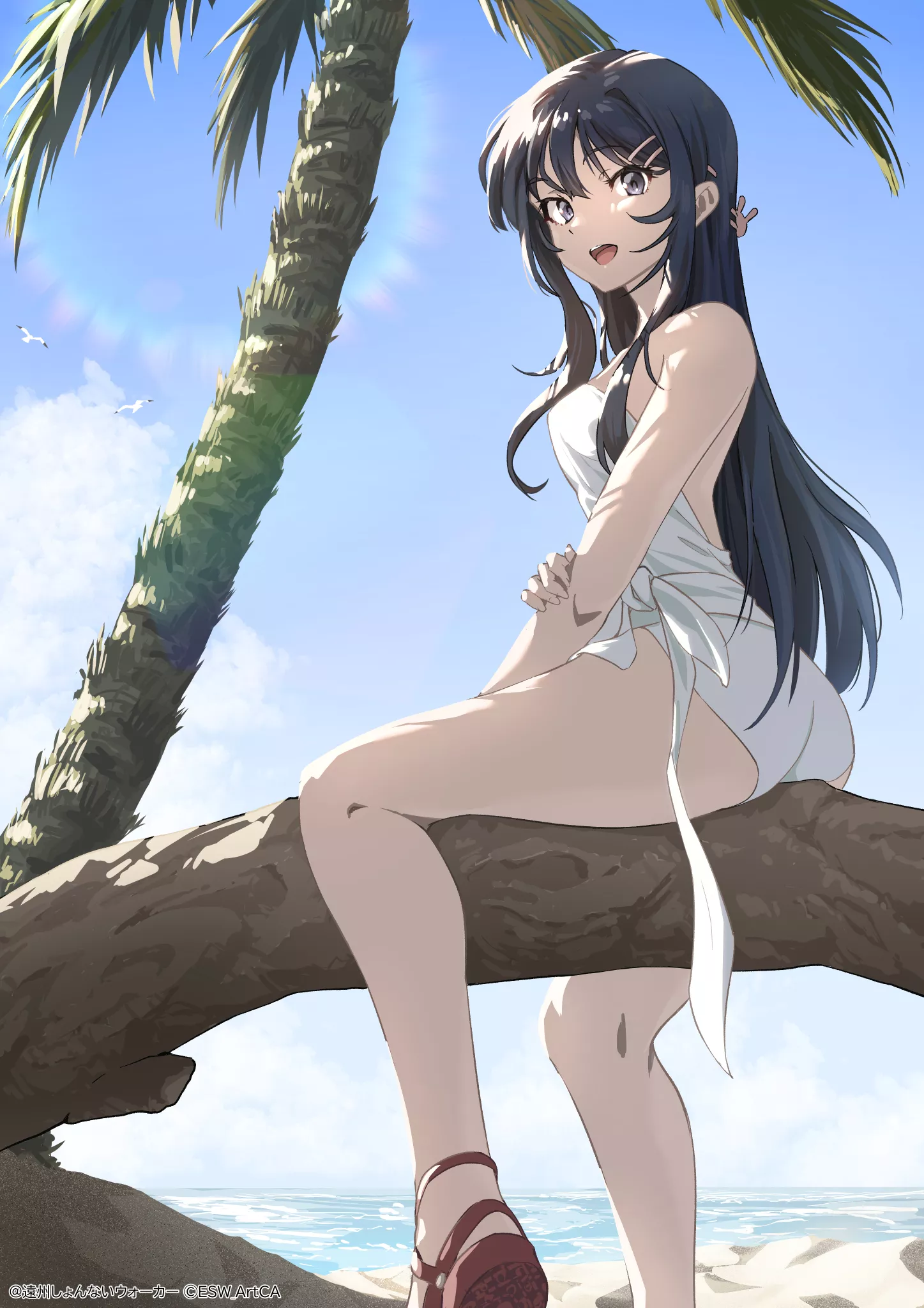 Mai sitting on a tree [Seishun Buta Yarou] posted by xSaviour_N