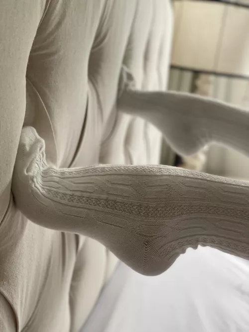 My tiny size 6’s in my favorite thigh high socks 🫦 by pixiefeet76