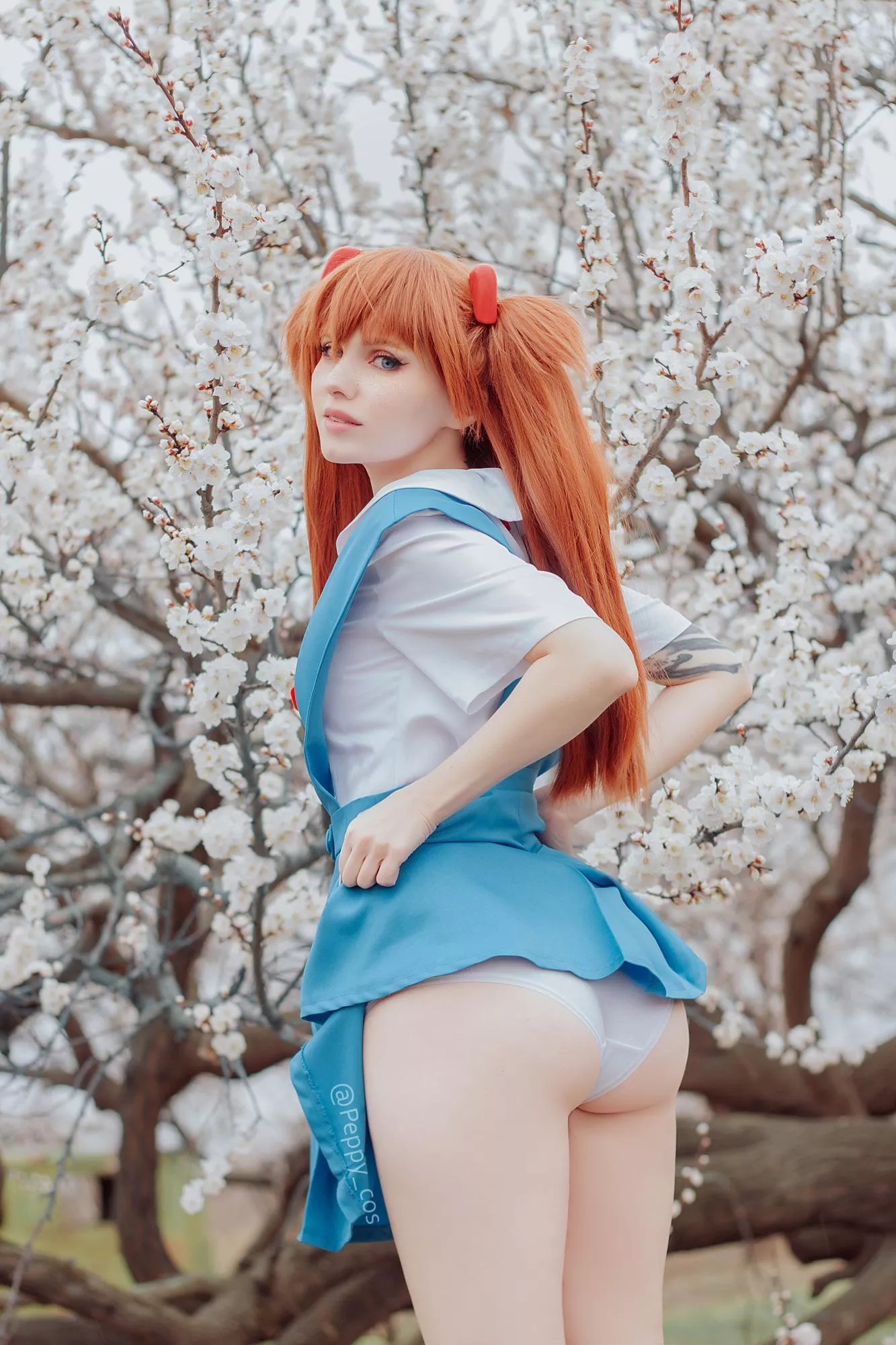 Asuka Langley in blooming garden by Peppy_cos posted by peppy_cos