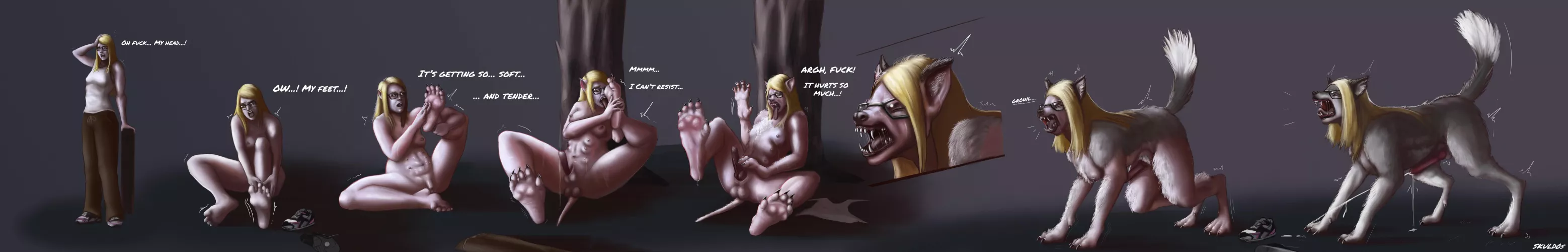 Herm to Wolf Sequence by skuld0s by skuld0s