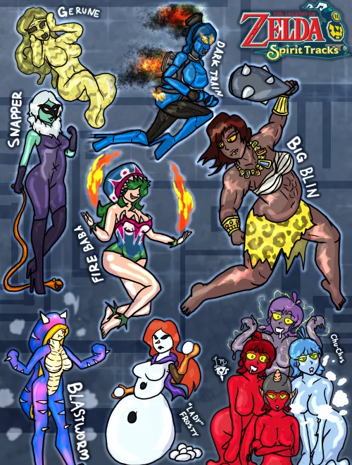 Idk if this really belongs here but heres some art I made of some Zelda Spirit tracks enemies as sexy waifus; Art Made by Me - Art inspired by Minus8 by LoruleMistress30