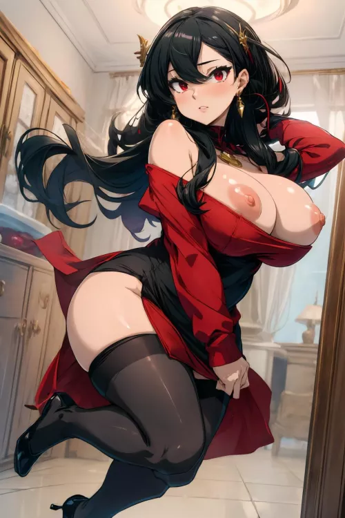 Walked in on housewife Yor getting ready (Yodayo AI) by latinpravesVE