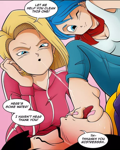 18, Bulma, and Chi-Chi foot worship (Sumguy) [Dragonball Super] by _swefeet