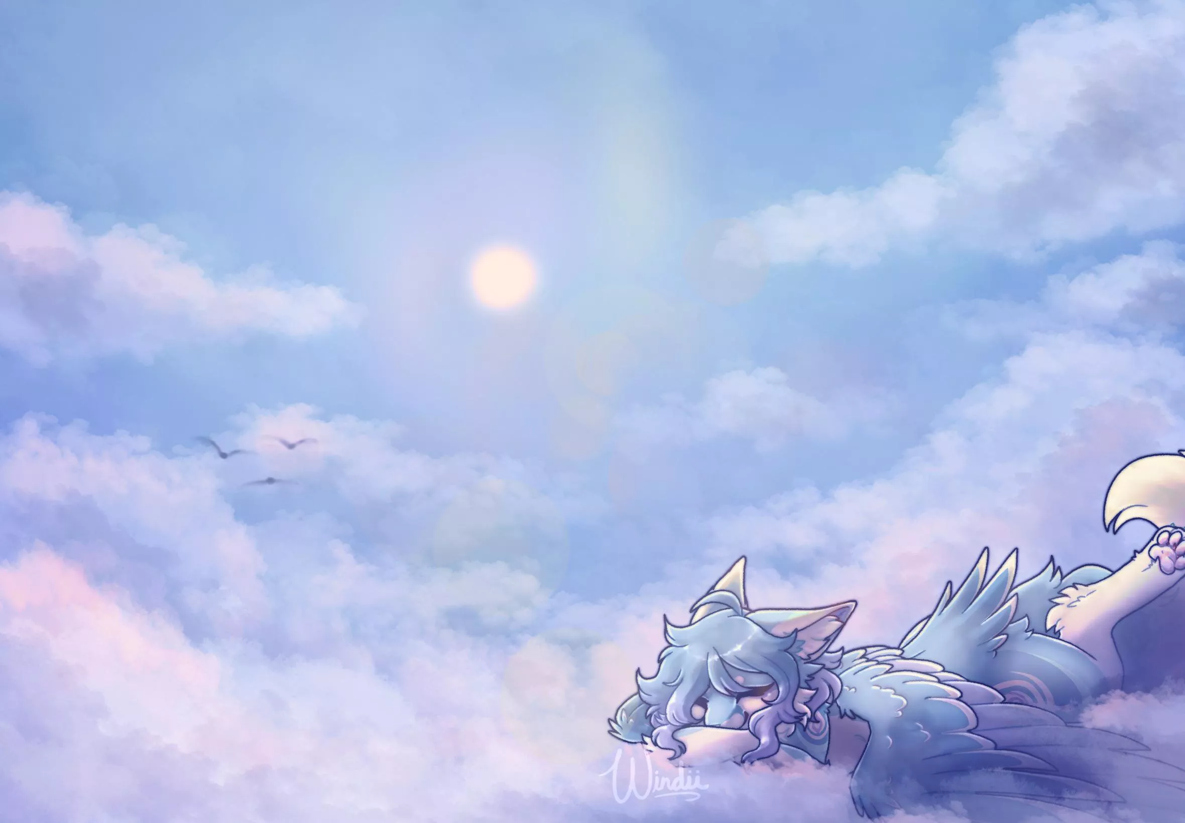 Don’t wake her, she sleepy. (Art by me) posted by Windii_Fox