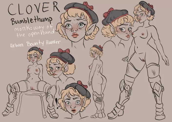 Halfling Character study [simple line art] by Bett26