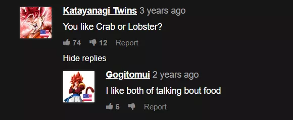 some gentlemen chattering about food posted by SOAPYMINE