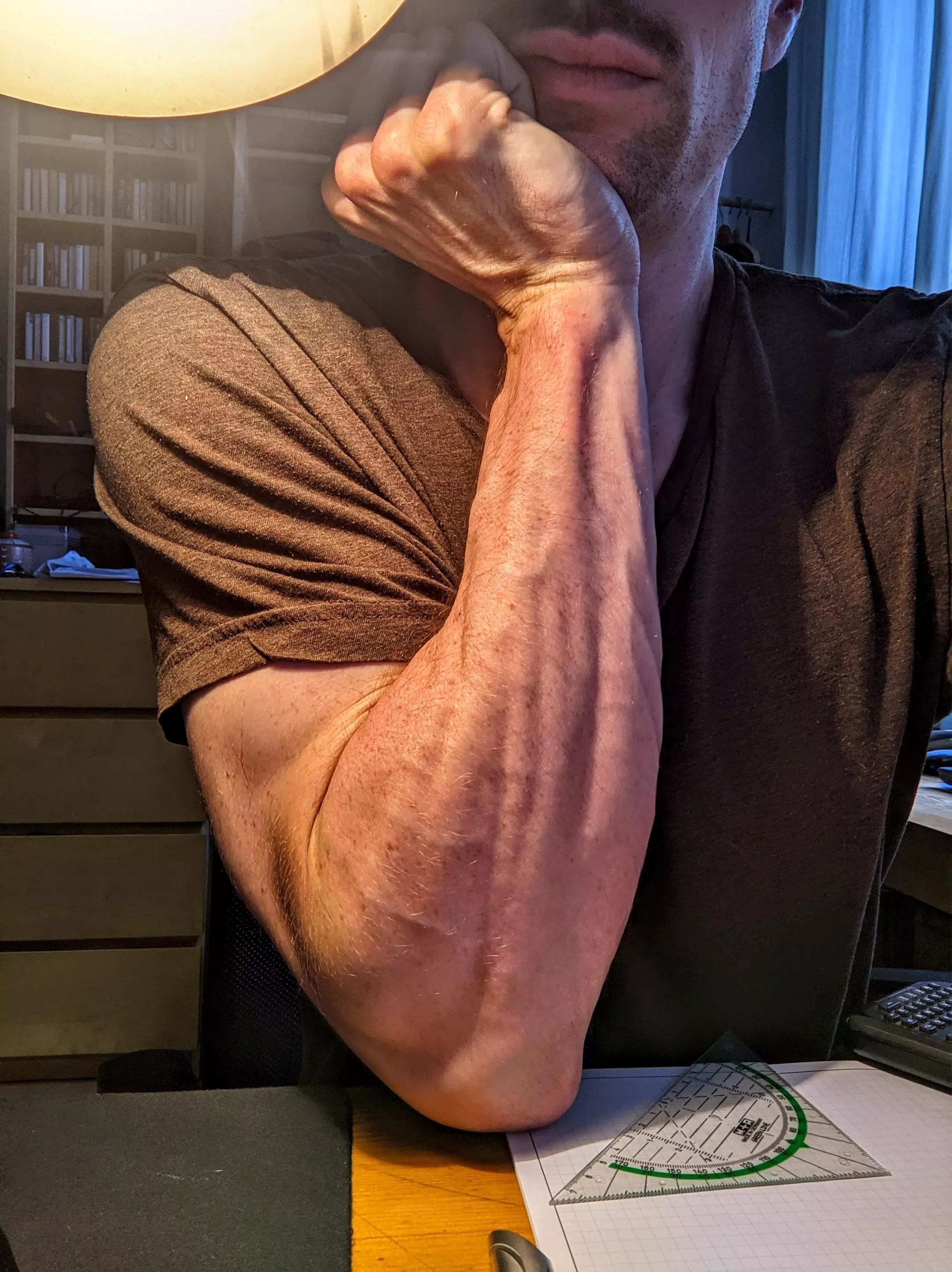 Tense thinking pose posted by bookehuck