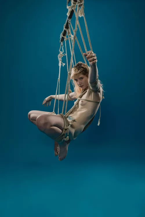 Diana Oliphant suspended on blue - rope and photo by me (The Dark Arts) by CrushedVelvetX