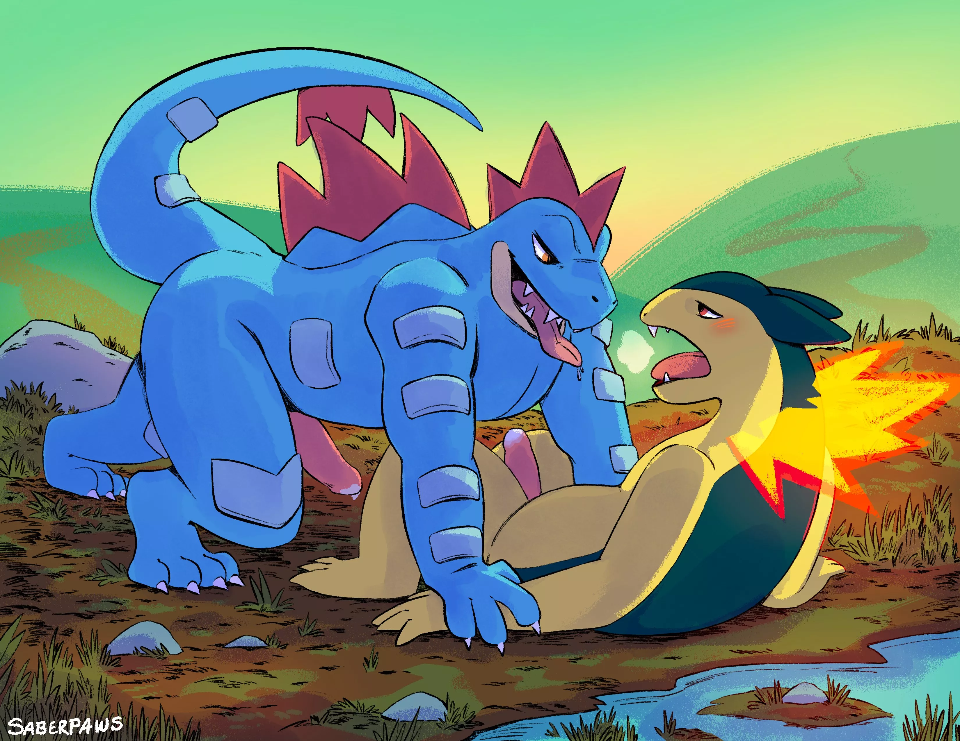 Feraligatr x Typhlosion [Saberpaws] posted by DL2828