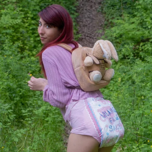 It says « vilaine fille sale » who means « Naughty dirty girl » in French on her diaper... Who approves? 🤭 by FrDiaperGirls