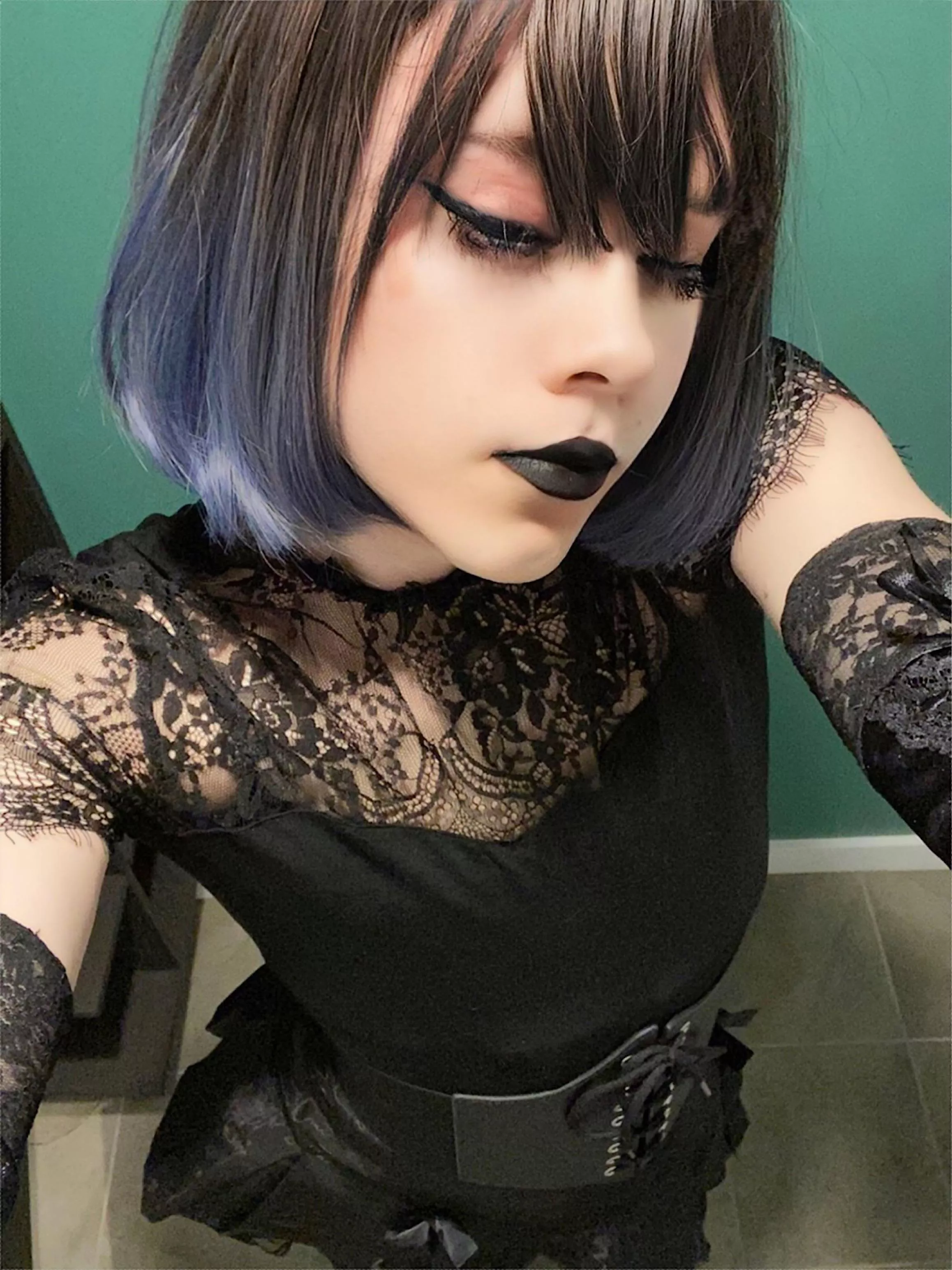 Just your average boy, looking cute, goth, and girly🖤🖤🖤 posted by Dry-Apple2493