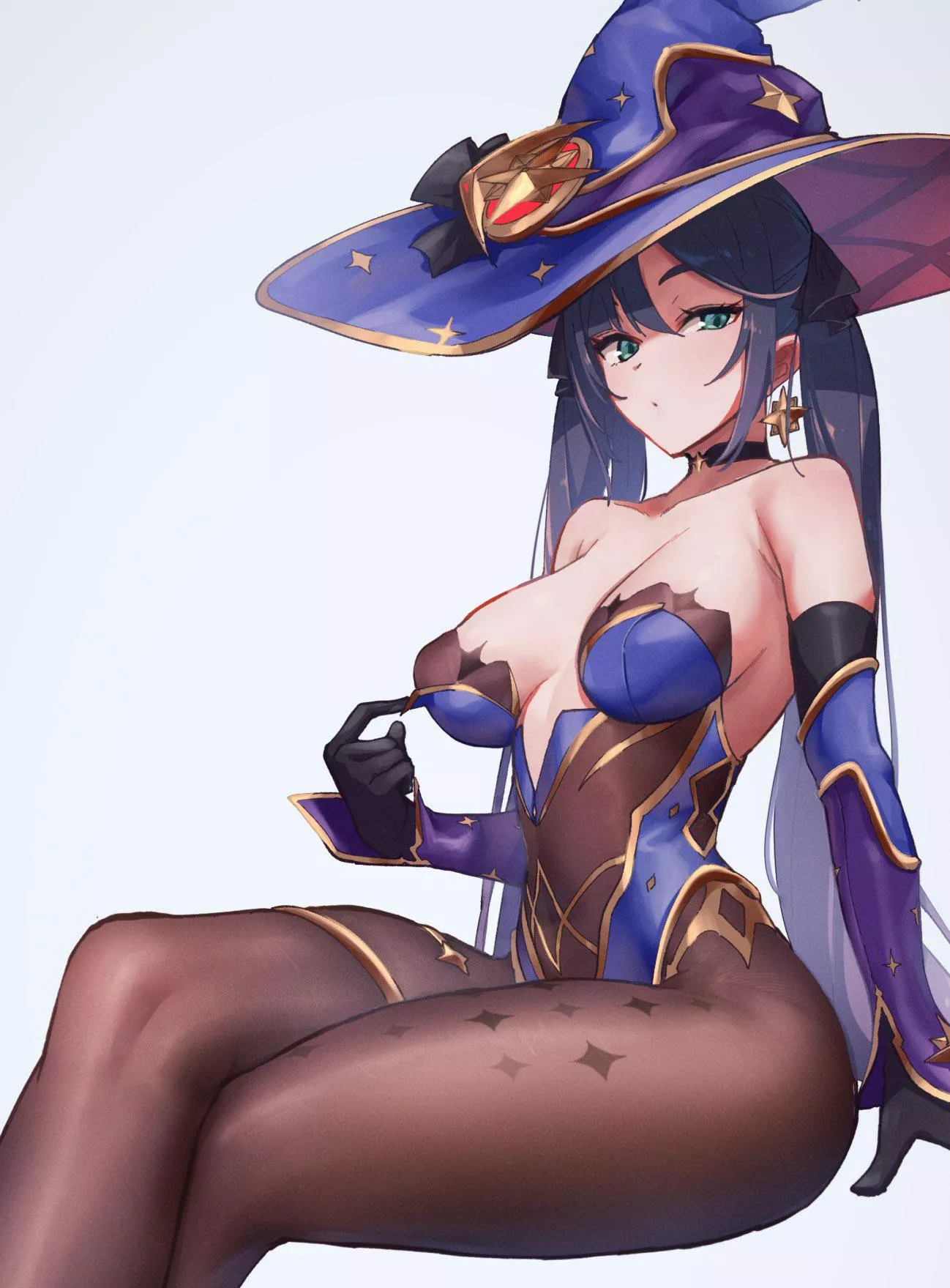 Mona gives a peek posted by maybeharu