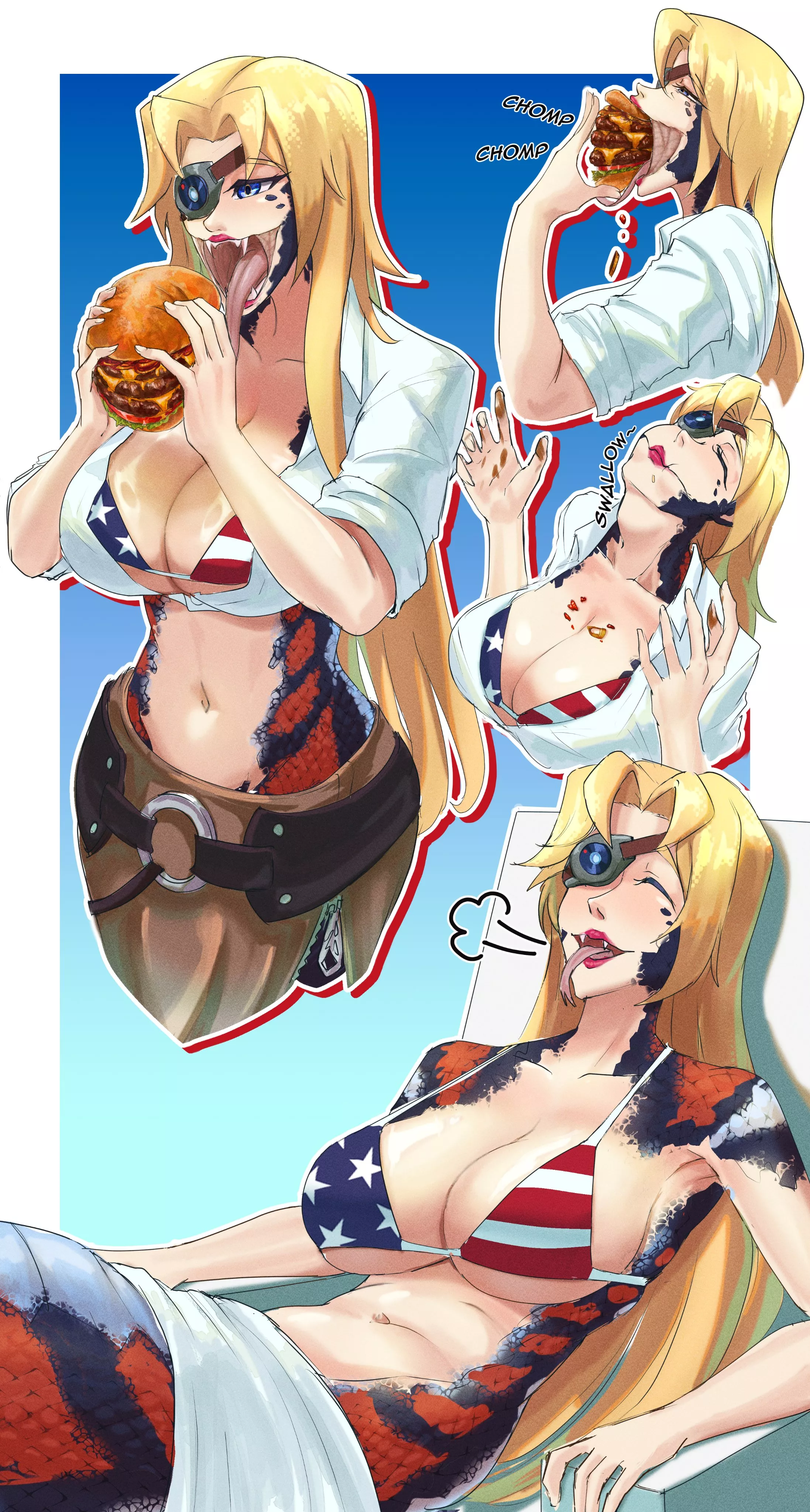 Olivia enjoying a burger (PennPerun) posted by imlonelypenisXD