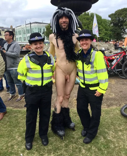 Open carry is apparently OK with these police officers at WNBR London. by Peripatetic_Wombat