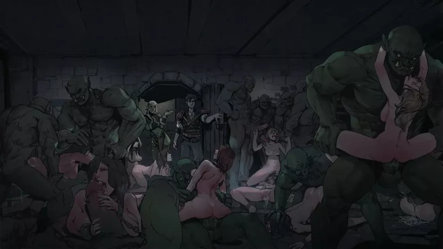 The Orcs had promised to stop raiding the local villages under one promise: that a harem of ladies were offered to them to use whenever they desired. (Seeds of Chaos) by TheLunchBuyingMonk