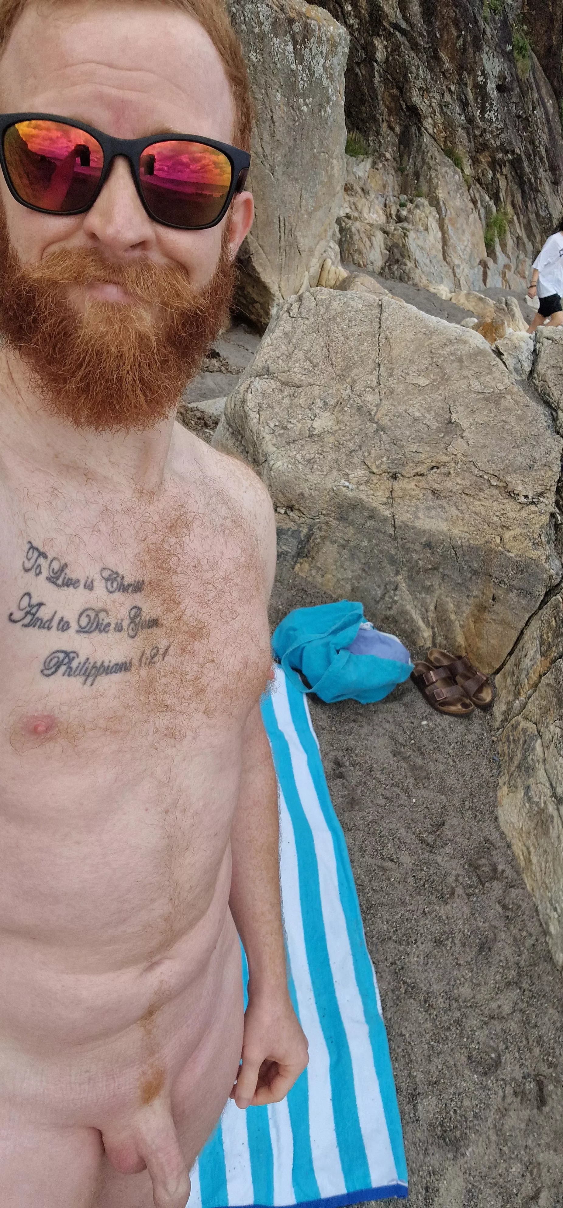 I'm the only one naked at the beach today... posted by GingeyNudist