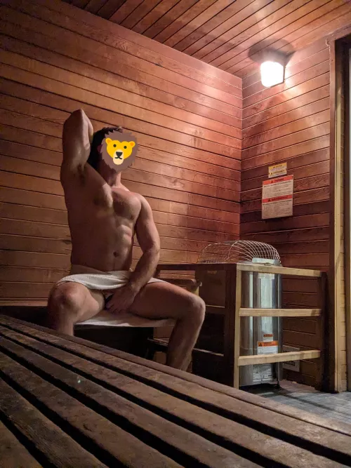 Post workout sauna. Who's giving me a rub down? by Potential-Sandwich99