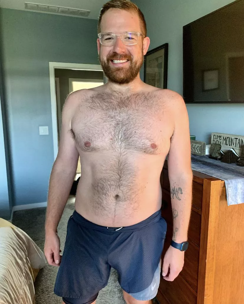 Proud of the body progress I’ve made this past year! posted by BoyPupLevi