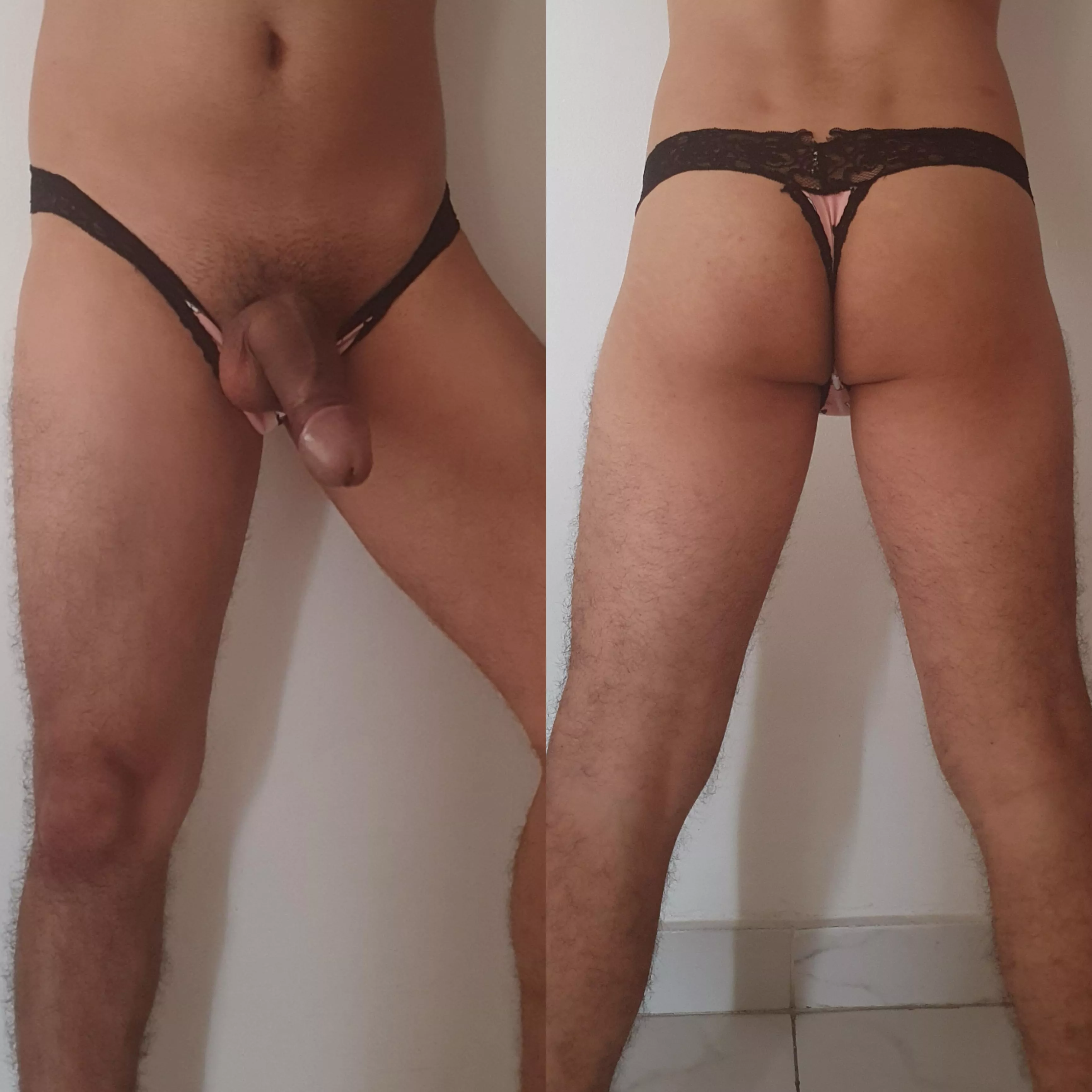 wearing my girlfriend's thong posted by derkonig507