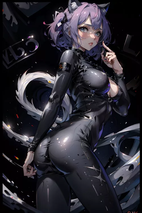 (Yodayo AI Contest) Nekomimi biker by Andreyo92