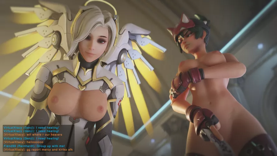 Pocket healers Mercy and Kiriko (VirtualXtacy) by VirtualXtacyy