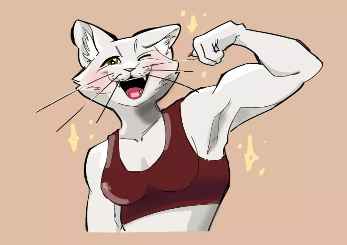 Your local musclemommy Elisa after smashing weights at the gym! (art by me) by SuspiciousBank9801