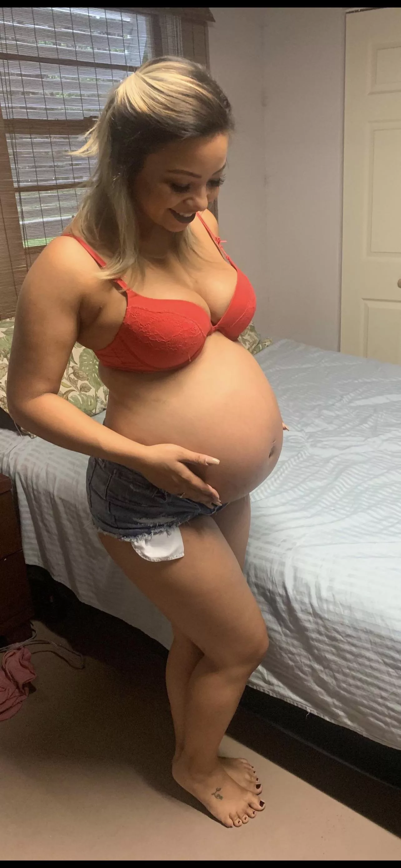 Bra or shorts off first? posted by prettypregnant4
