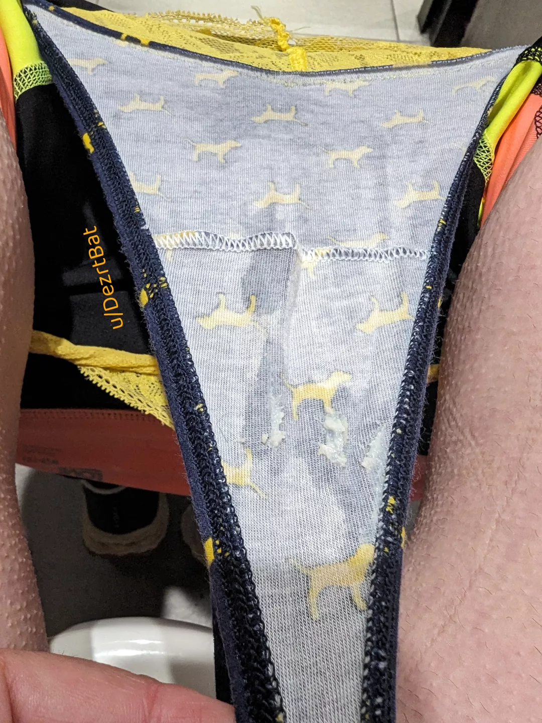 DM to reserve my next pair of sweaty creamy gym panties! (This pair already went to it's new owner) posted by DezrtBat