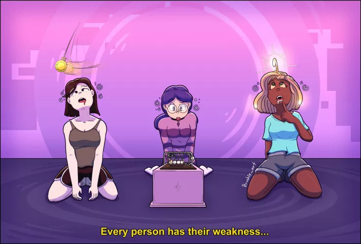 “Everyone has a Weakness” [by Brushie_Art on Twitter] by BellaTheSisyBimbo