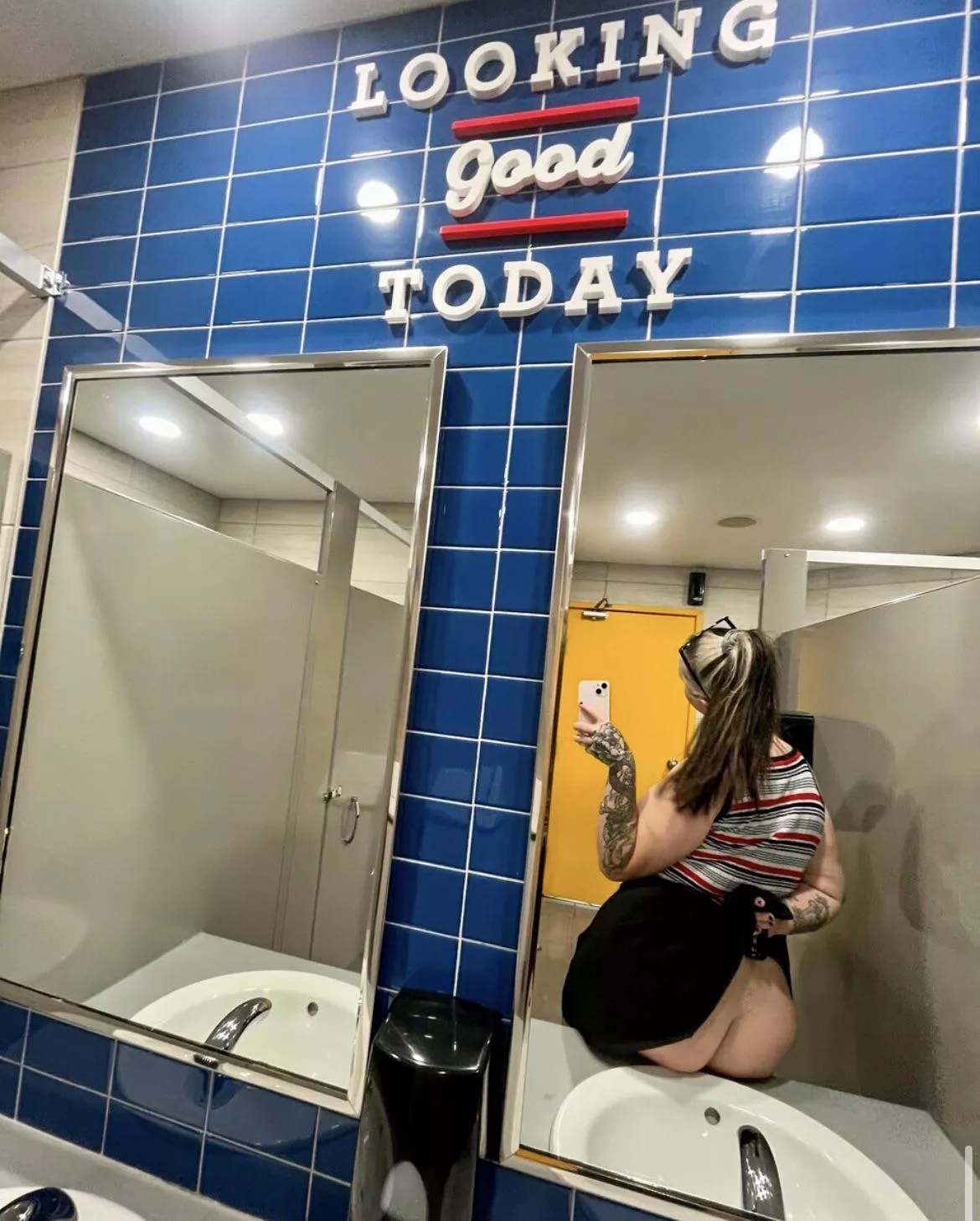 Just a public bathroom selfie ;) posted by ChloeComet666