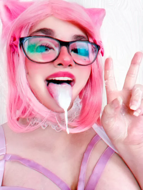Meow meow ahegao with cream🍼💦 ~ what does that remind you of?🤭🎀F19🎀 by PinkMelonFresh