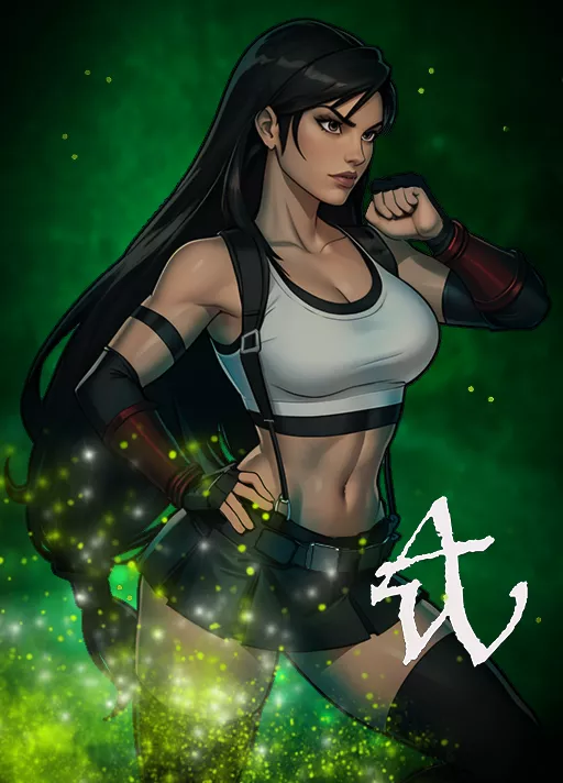 [Artwork] by (Abel_Waters) Tifa within the Life Stream. posted by Abel_Waters