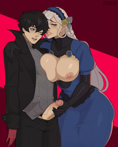 Big tiddy Lavenza giving Joker a hand (zpark) by BloodsoakedDespair