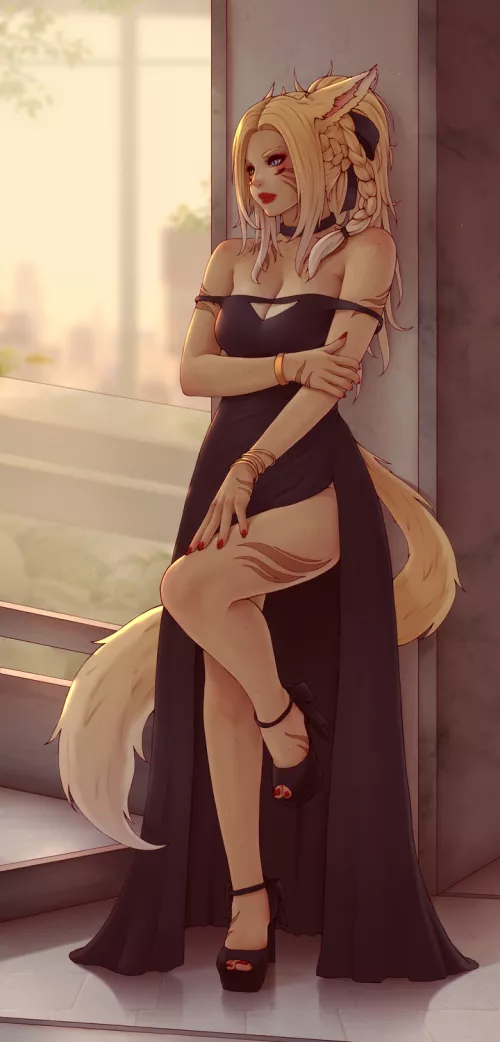 Black Dress Q'letkha ( soranamae ) [Final Fantasy] by Seaquences