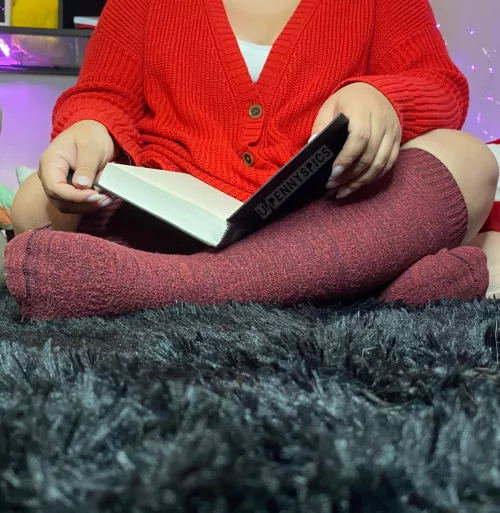 Cozy in my knee highs [selling] by pennyspics