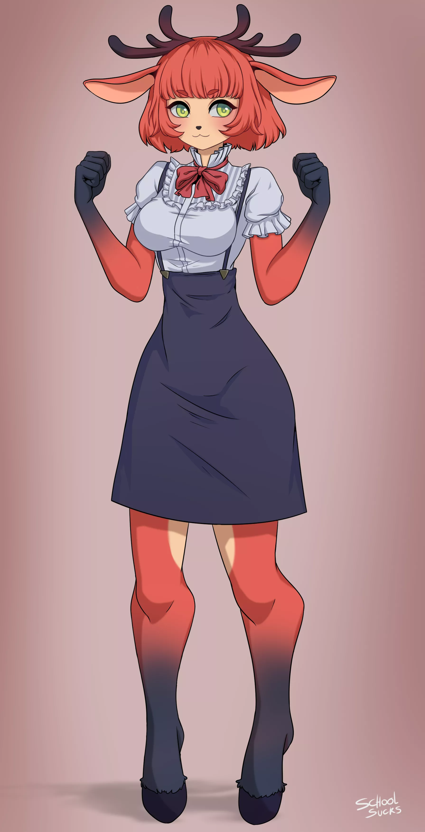 cute deer maid (art by me) posted by SchoolSucks_WontGo