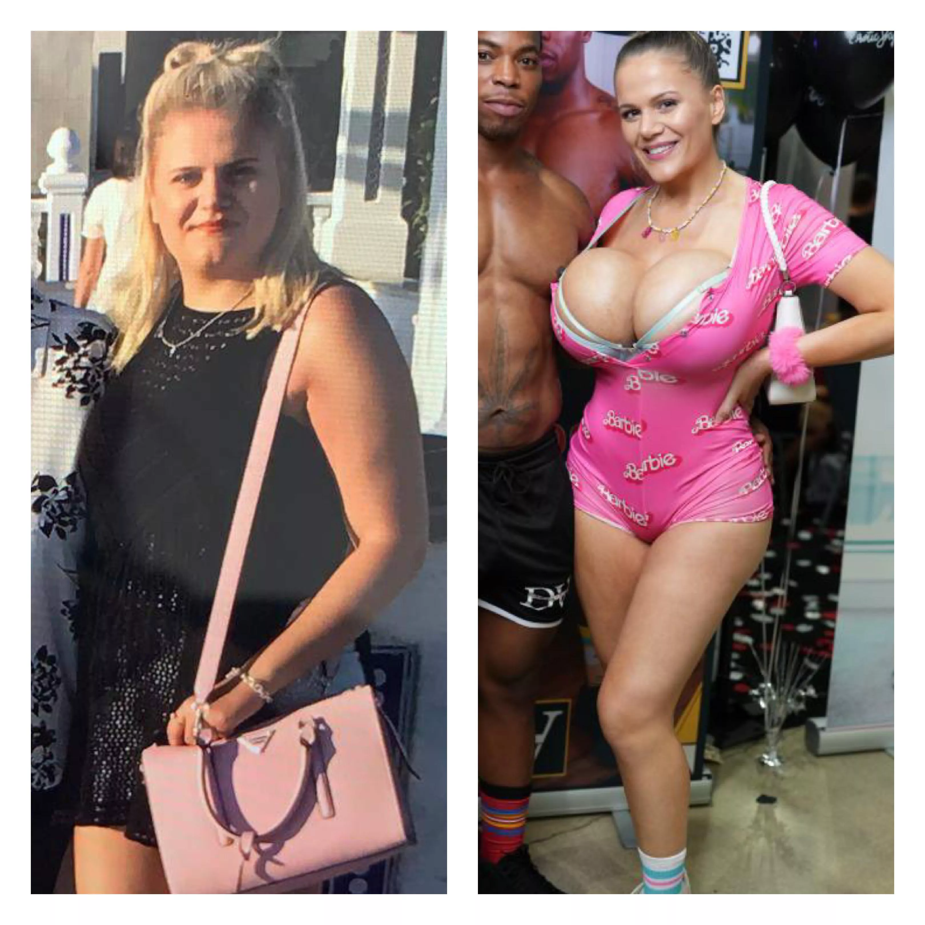 From a shy overweight accountant to a walking sexdoll at a porn convention [oc] posted by UKBimboDoll