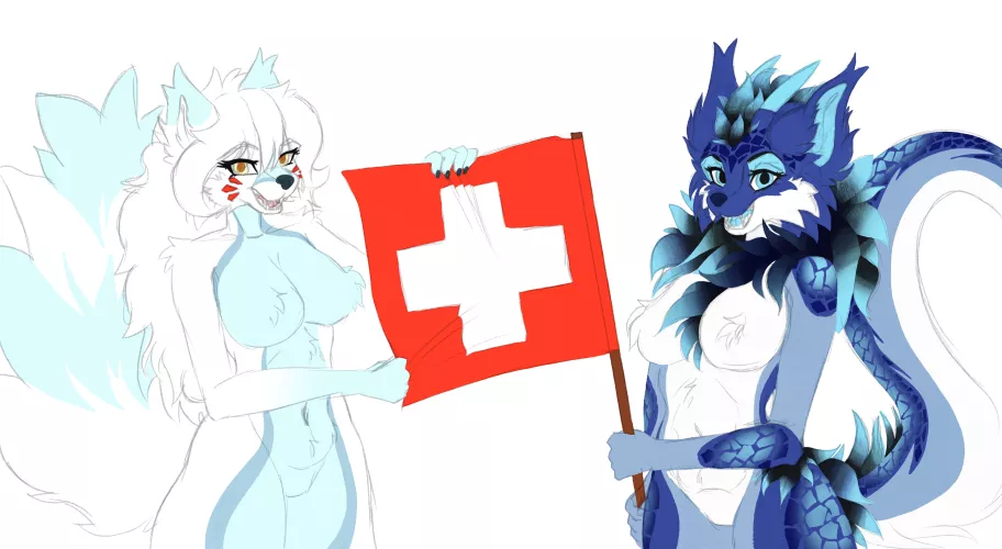 Happy 1st of August to all swiss floofs! :3 (Made by me, Froof) by FroofyFroof