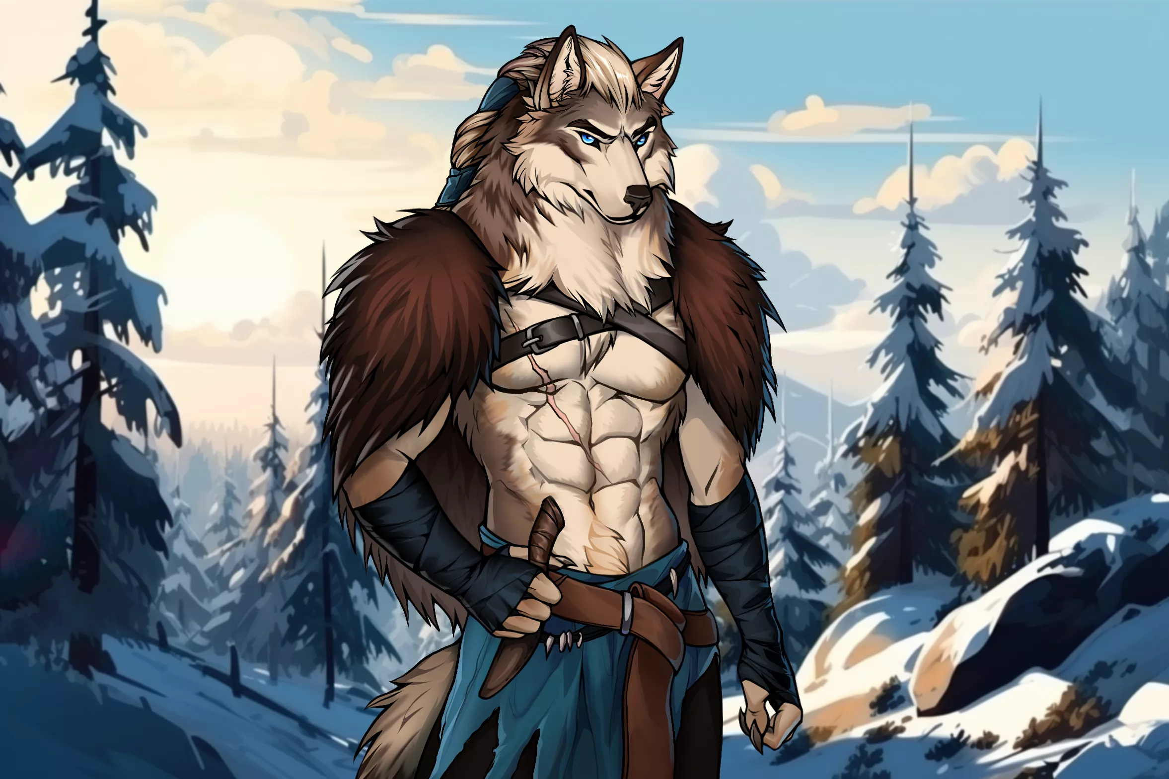 Isn't he a coolest wolf you've ever seen? (art by RoodPower) posted by PellGumMell