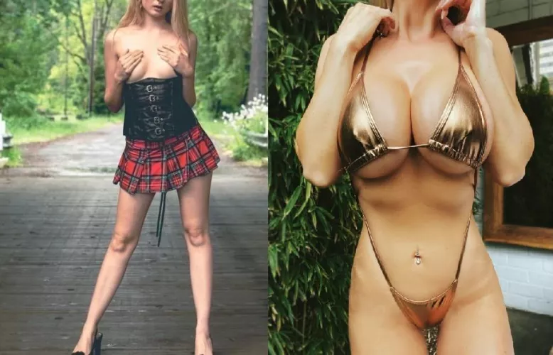 4 years ago (when I thought I knew what a bimbo was) vs 4 months ago (when I KNOW what a bimbo should be) - I'm not there yet but I'm on my way... give me your feedback! by BNEBimbo