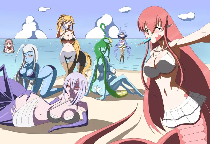 Best girl chilling at the beach.....(hash tag Suu is best girl fight me!) [Monster Musume] by UnitedCoach