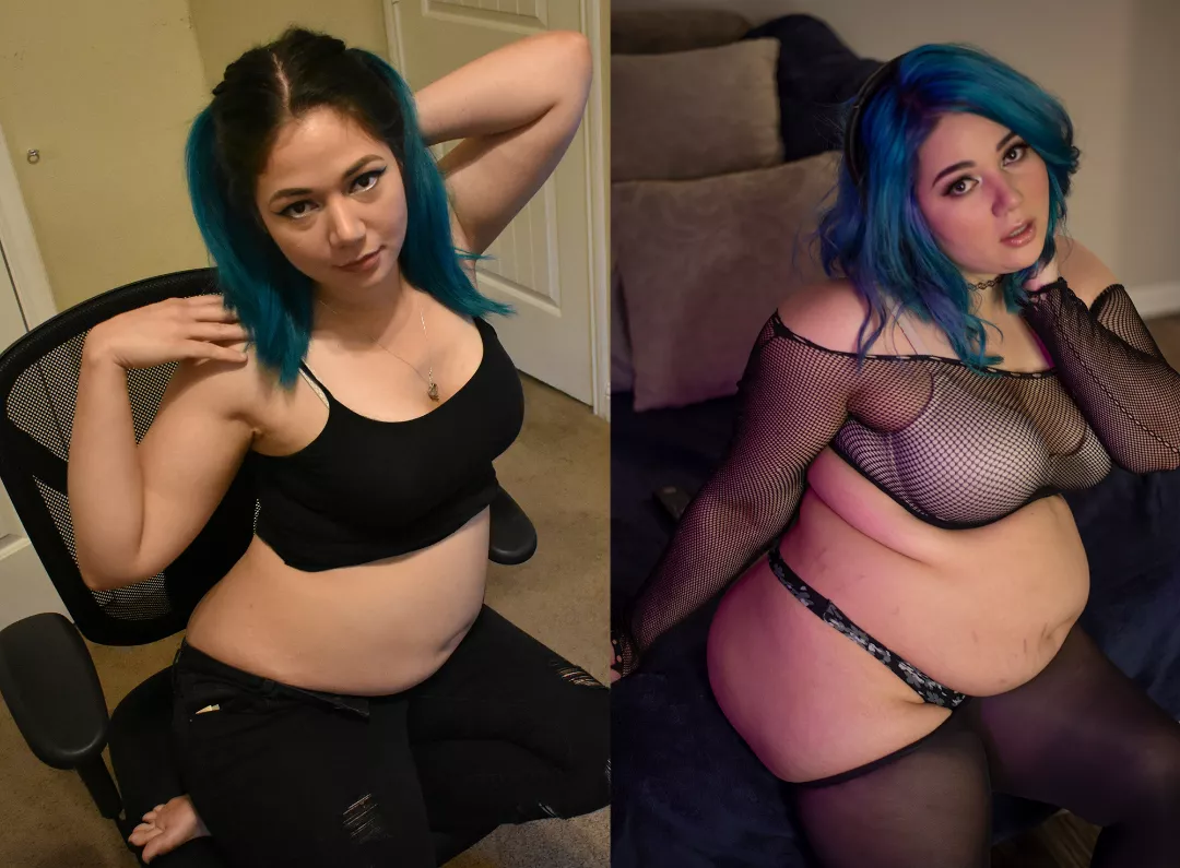 Before pic was from the day my bf asked me to be his feedee posted by CouchQueenie